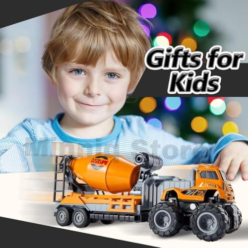 Image of Cement-Mixer Construction Truck 1:43 Metal Toys Alloy Diecast Truck Set Toy, Diecast Miniature Car Model Best Birthday Gift for Kids[Multicolor = Sent Any 1 Truck]