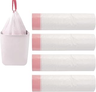 8 Gallon Plastic Trash Bags 330 Count White Drawstring Thick Garbage Bags for Office Kitchen Home 22.06'' x 25.61''