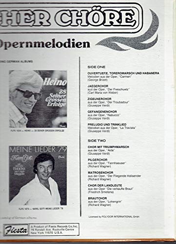 Lp Vinil - Fischer Chore / Opernmelodien - 1980