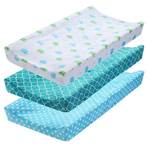 DaMohony Omklädningsöverdrag, 3-pack stretchigt blöjbytesskydd för baby pojkar flickor (ingen rem)