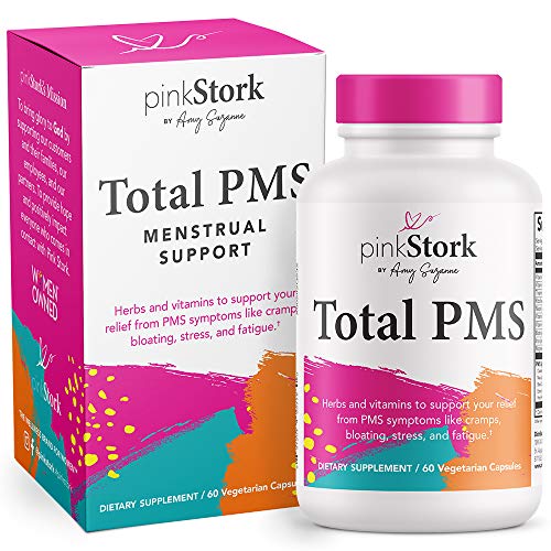 Pink Stork Total PMS: Supports Hormonal Balance, Bloating & Cramping Relief with Magnesium