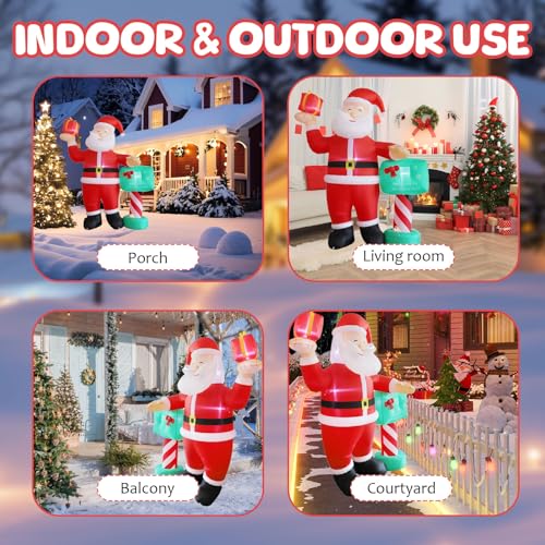 Père Noël gonflable 210cm durable et facile à installer pour décorer sans effort - 4