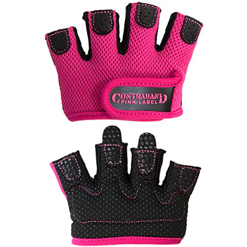Contraband Pink Label 5537 Womens Micro Weight Lifting Gloves w/Grip-Lock Silicone Padding (Pair)