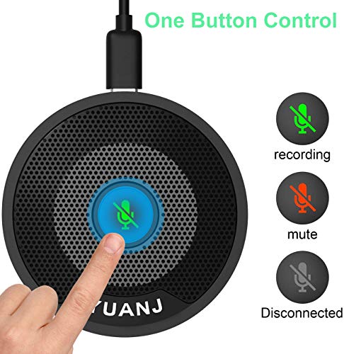 YUANJ USB Mikrofon PC für Konferenz, Konferenzmikrofon 360º Spracherkennung Plug & Play, PC Tischmikrofon Kompatibel mit… – Bild 4