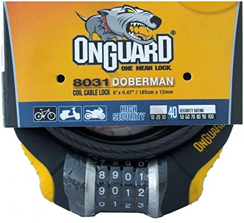 ONGUARD Doberman Resettable Combo Coil Cable Lock (Black, 185 cm x 12 mm) - Image 3