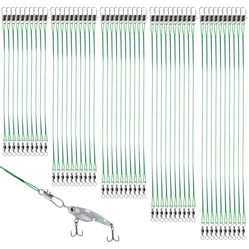 INNAL Lot de 100 Bas de Ligne Acier Brochet 10cm 15cm...
