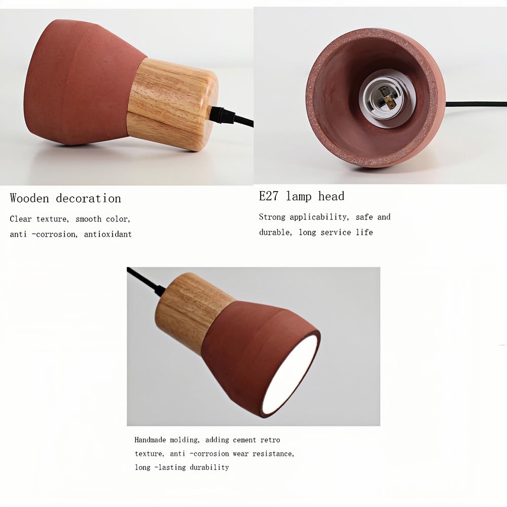 Mini Lámpara Colgante De Metal Y Madera, Lámpara Moderna para