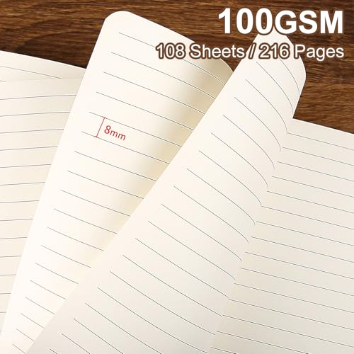 Image of Lined Journal Notebook for Work College Ruled Note Book 5.79 inchx8.27 inch A5 PU Leather Daily Journaling 216 Pages for Women Men Writing Home School Supplies Business (Red)