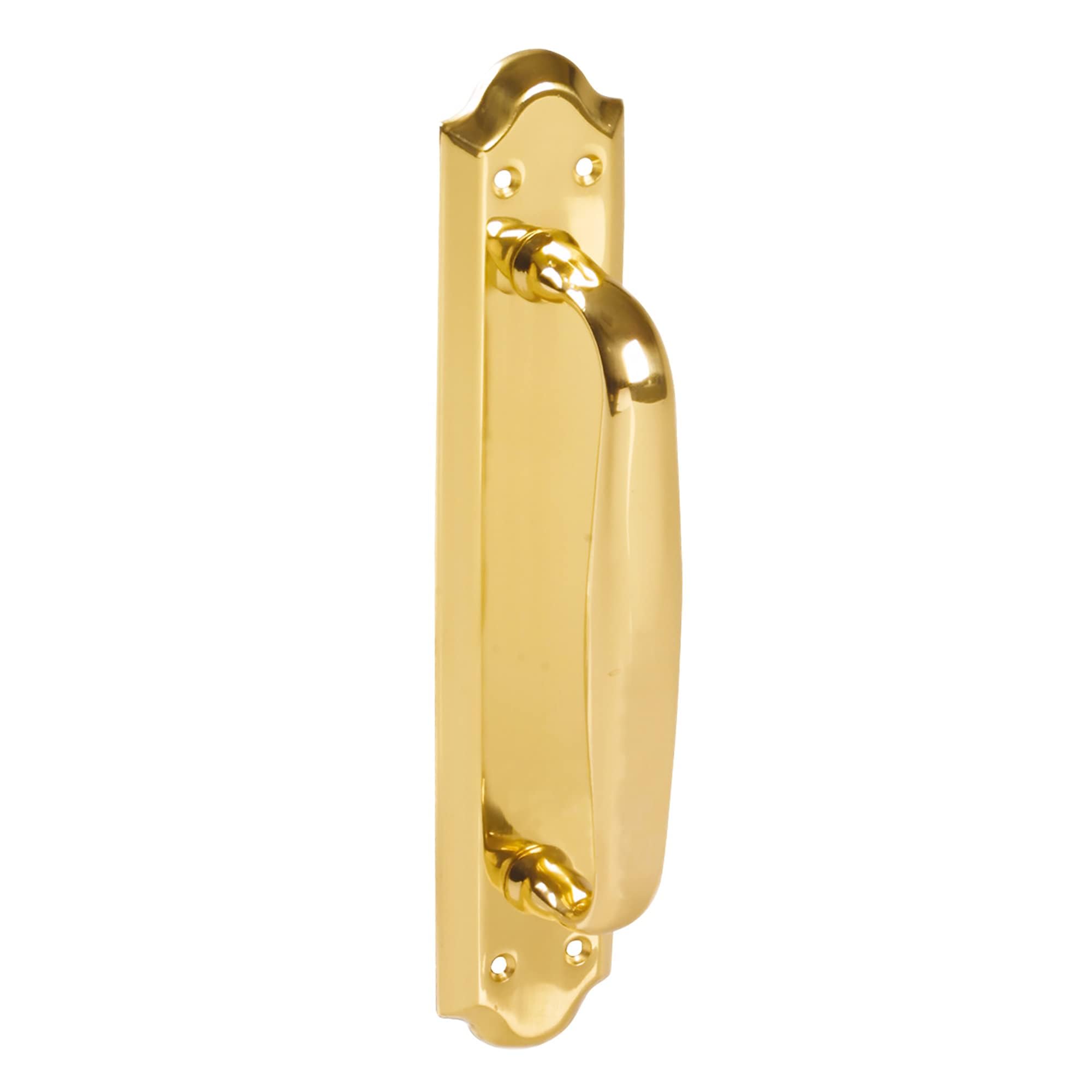 Amig Gold | Door Handle With Brass Plate Mod.13 | Dimensions: 245 X 45 Mm | Classic And Heavy Duty | Includes Coach | With Polished Finish