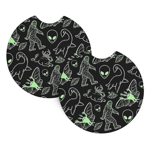 Set 2 Posavasos Neopreno para Auto Negro miniatura 1