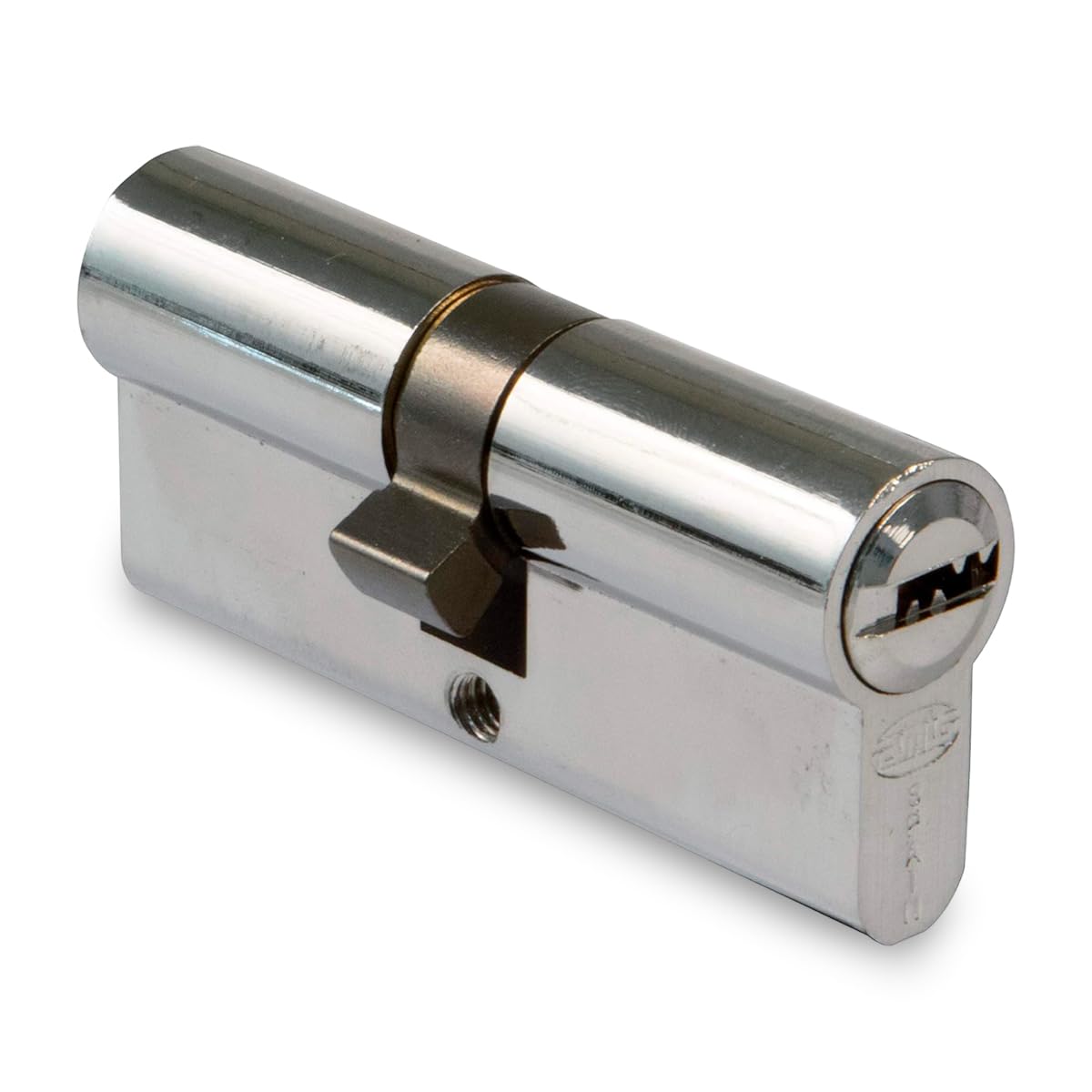 Amig - Cilindro de seguridad Mod. 9800 - Cerradura para puertas - Leva larga de 15mm - Sistema antitaladro - Incluye 5 llaves - Plateado - Medidas: 100 (50-50 mm)