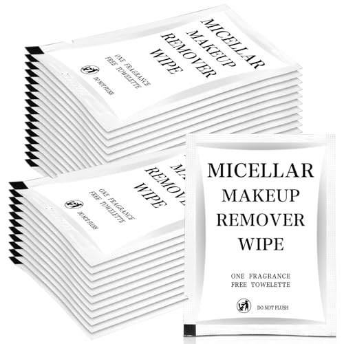Image of Ctosree 150 Pcs Makeup Wipes Individually Wrapped Disposable,White | Micellar Makeup Remover for Mascara Lipstick Oil, Face Cleansing Pads Bulk Travel Hotel Gym, Single Use Portable Towelettes