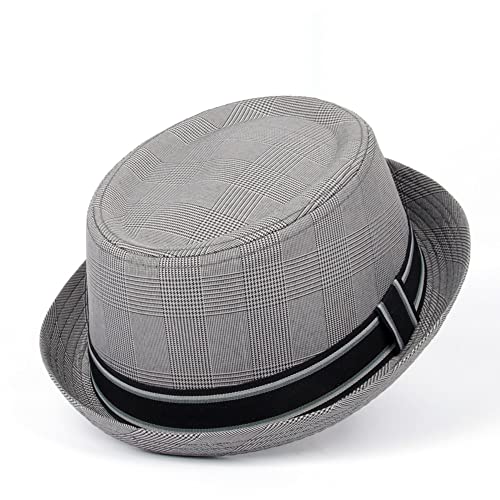 GHC-Casquettes-et-Chapeaux-1pcs-Dad-Dad-Bowler-Porkpie-Jazz-Chapeau-Men-Fedora-Chapeau-Appartement-Porc-Pie-Chapeau-for-Gentleman-Big-Taille-S-m-l-XL-Couleur-Dark-Gray-Taille-7-18