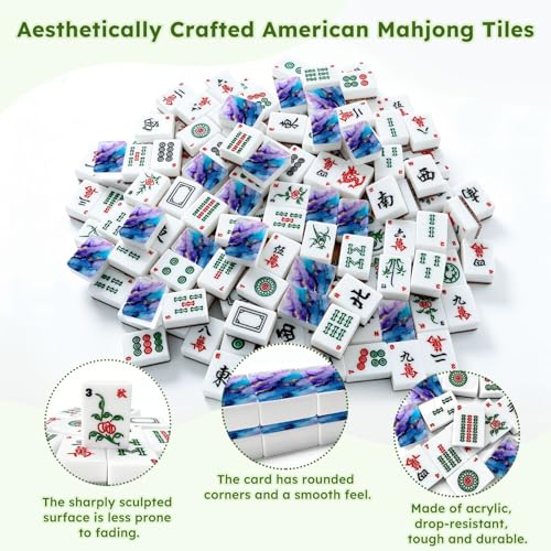 Juego de Mahjong Americano con 166 piezas acrílicas miniatura 6