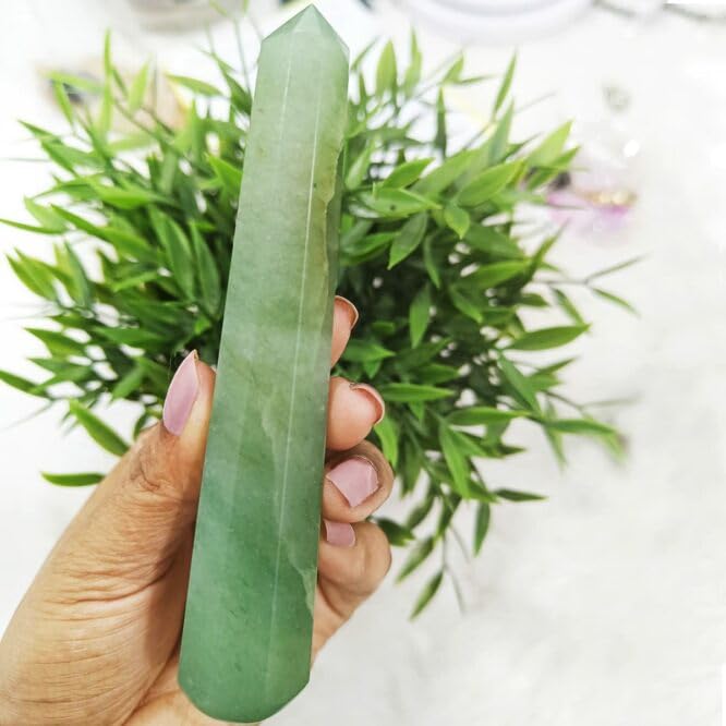 Image of Green Aventurine Crystal Wand 50-100g Natural Polished Healing Stone for Reiki, Meditation, Chakra Balancing, Energy Healing, Aura Cleansing, Massage Therapy, Feng Shui Decor & Spiritual Gift