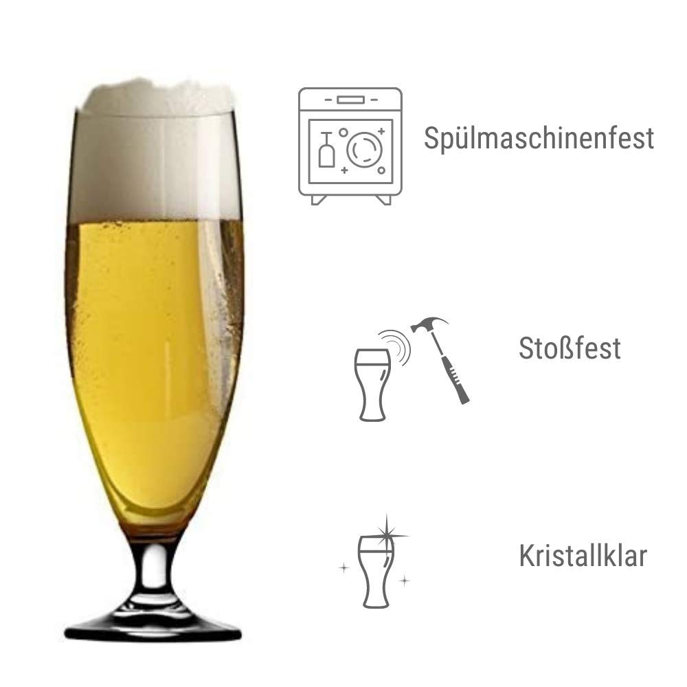 Stölzle Lausitz Verres à Bières Imperial Set de 6, 375 ml – Verres Élégants Idéaux pour Pils & Autres Bières – Verres en Cristal Stylés – Lavables au Lave-Vaisselle & Fabriqués en Allemagne