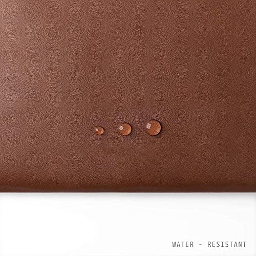 Image of CONTACTS Faux Leather Laptop Sleeve Compatible with 16 Inch MacBook Pro 2019-2020- Zero Movement + Water-Resistant + No Scratches by Zipper - Tan-New