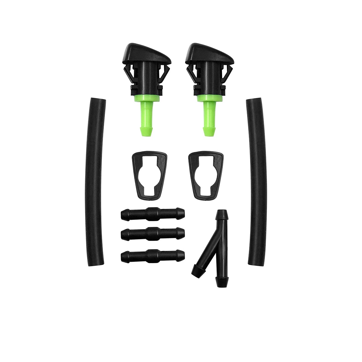 Adjustable Front Automotive Replacement Windshield Wiper Nozzles - Universal for Chrysler, Dodge, Jeep, Ram Models - Mist Spray Washer Nozzle, Replace for 4805742AB, Quality Fit, Pack of 2