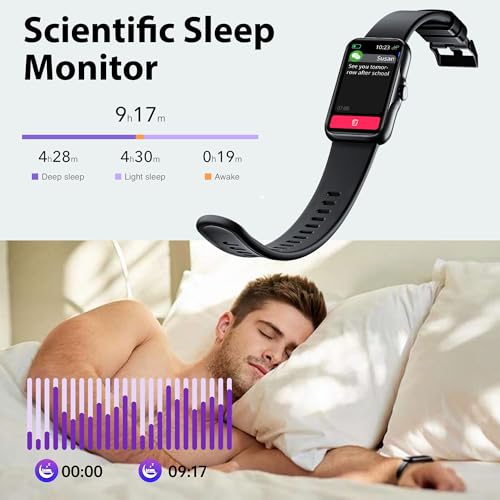 Image of Fitness Tracker with 24 /7 Continuous Heart Rate, Blood Oxy-gen Monitor, Smart Watch with Sleep Monitor, IP68 Waterproof Activity Tracker Step Counter for Women Men (Black)