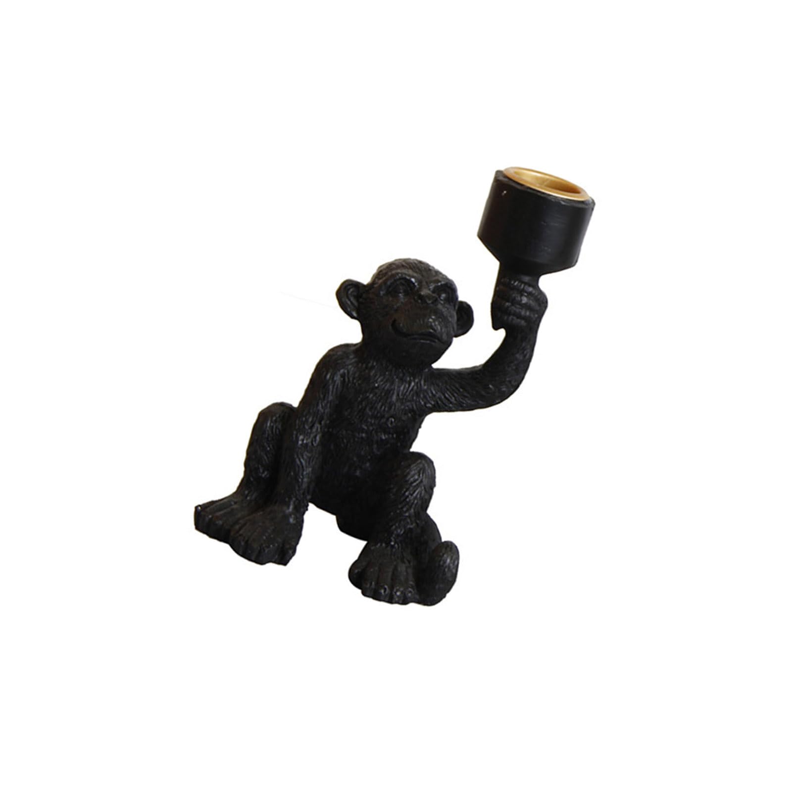 Elnwnnkc Taper Holder Figurine Monkey Decor, Resin Table Accent, 5.5 X 3.3 Inch Vintage Shelf Display Piece Stand Animal Holder Resin Monkey Candlestick Tabletop Accent Taper Decor Shelf