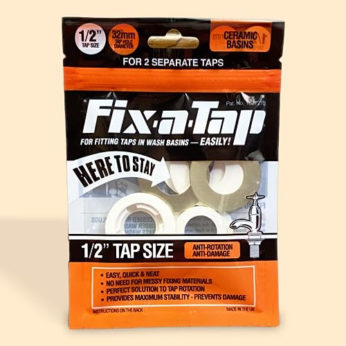 Essex Orange Fix-a-Tap Tap Fitting Kit for 1/2" Taps - for Ceramic Wash Hand Basin. Fits Two Separate Taps