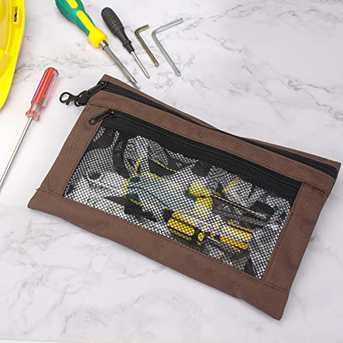 Wessleco Tool Zipper Pouch, Nylon Zipper Pouch For Organizing Small Car Tool Pouch Storage(3 Pack, Brown) #TOP5
