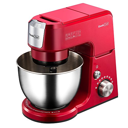 Geek Chef Mini 4-in-1 Stand Mixer: Multi-function, 2.6 Quart Stainless Steel Bowl, 7