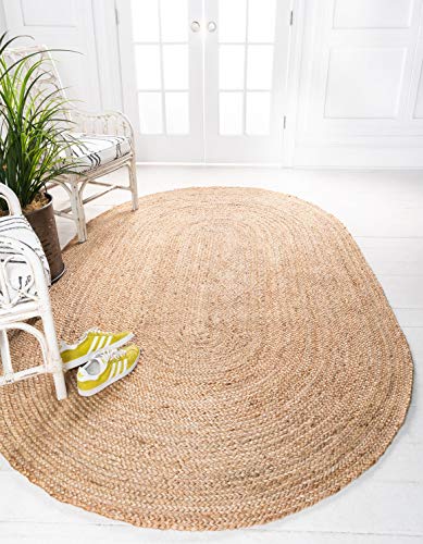 Image of Unique Loom Braided Jute Collection Area Rug - Dhaka (3' 3 inch x 5' 1 inch Oval, Natural)