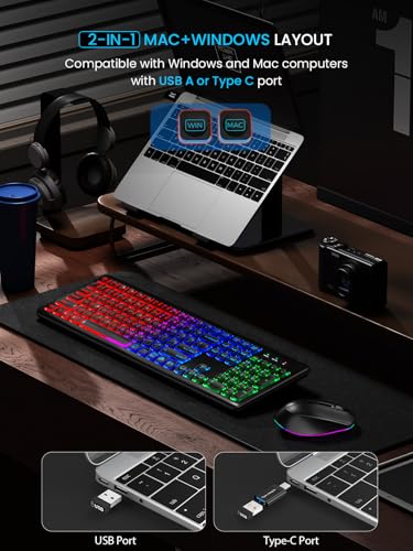 Sablute Wireless Keyboard And Mouse Backlit thumb #4