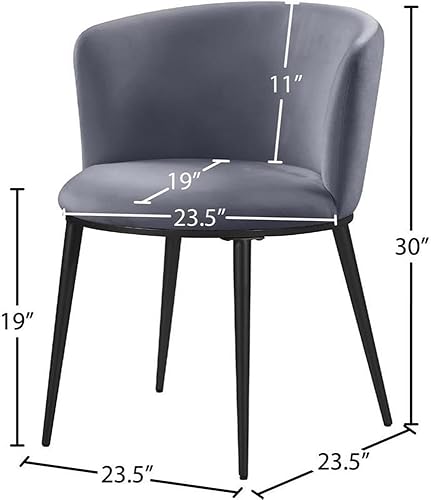 Miniatura 9 de Meridian Furniture Skylar Collection Modern  Silla de comedor tapizada contemporánea con respaldo redondeado y patas de hierro resistentes, juego de