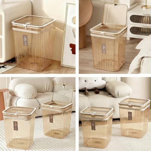 Caneca de basura con tapa para baño, 2.6 galones, plástica miniatura 7