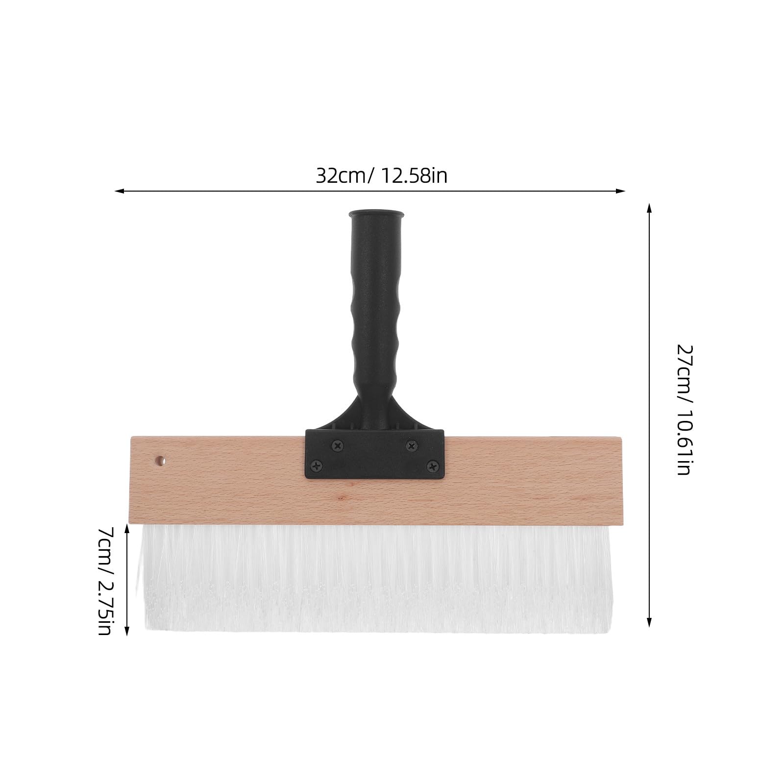 Yardenfun Pennello per carta da parati - 12,6'' Pennello per cemento testurizzato per decorazioni murali fai da te, pavimenti e stanze - Pettine per venature angolato per intonaco e pittura