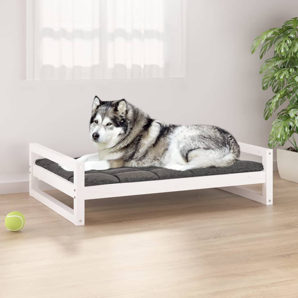 vidaXL Cama para Perros Madera Maciza de Pino Blanco Lavable Sofá Mascotas
