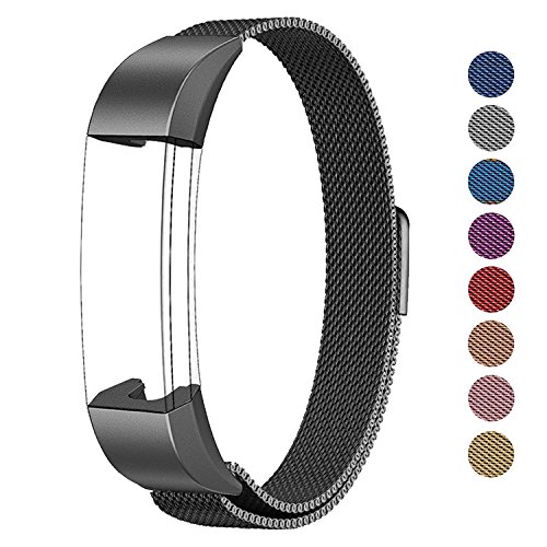 SWEES Metal Bands Compatible with Alta/Alta HR, Stainless Steel Metal Replacement Accessories Small Large for Women Men, Silver, Black, Rose Gold, Colorful, Champagne