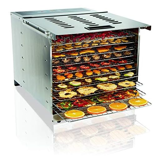 Proctor Silex Commercial 78450 Food Dehydrator, 10 Trays, 1200 Watts, Digital Timer and Controls, Stainless Steel, NSF Approved