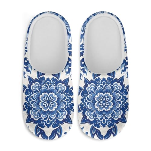 Howilath Women's Slippers Flannel Upper House Shoes Non-Slip Fuzzy Guest Slippers with Anti-Skid Sole2