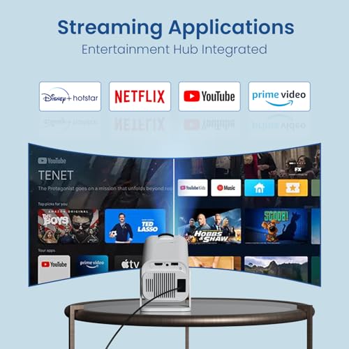 Image of Portronics Beem 470 Mini Smart LED Projector,720p HD,2000 Lumens,Pre-Installed Streaming Apps(Netflix, Prime Video, Hotstar),Auto Keystone,3W Speaker,Adjustable Angle, Wireless Screen Mirroring