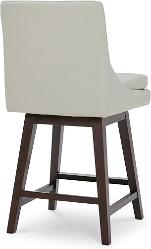 Miniatura 5 de CHITA Taburete de bar giratorio de altura de mostrador, taburete de bar tapizado, altura del asiento de 26.8 pulgadas de alto, piel sintética en