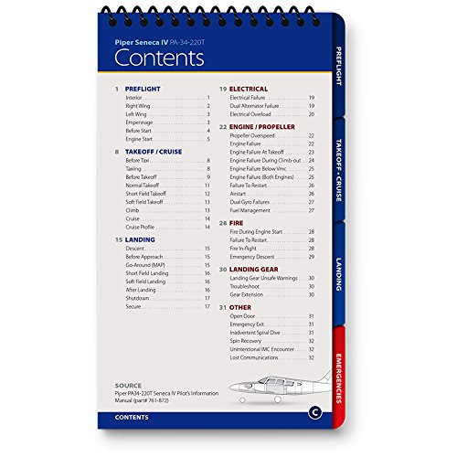 Piper Seneca IV Qref Checklist Book -PA-SEN4      Spiral-bound – January 1, 2014