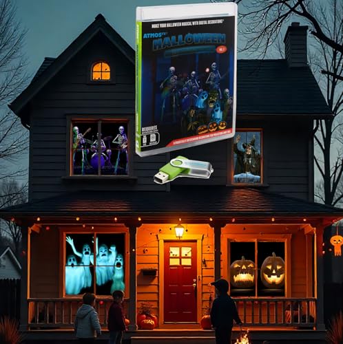 AtmosFX® Halloween Hollusion Digital Decoration on USB Includes 8 Atmosfx Video Effects for...
