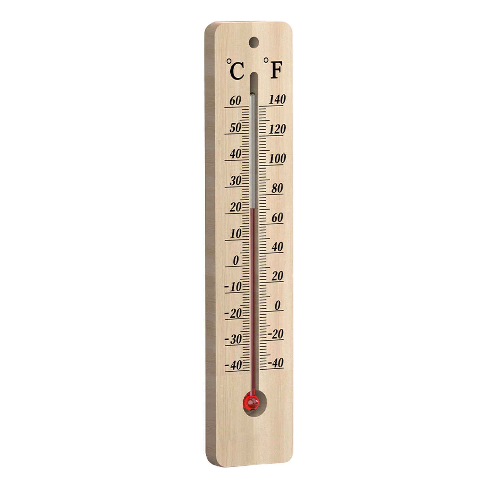 Wooden Temperature Gauge for Home and Large Display Accurate Measurement 40℃ to 50℃ Safe Kerosene Wall Mount Easy to Read Hanging Thermometers