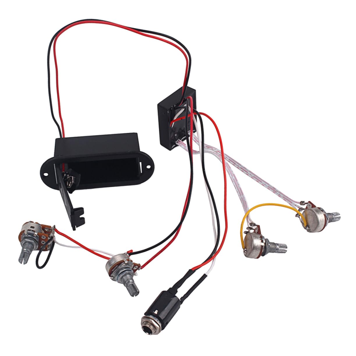 CIMAXIC Bass Pickup Compatible 2 Band Equalizer Electric Bass Preamp Circuit Volume Tone Control Harness Pickup Set for Gu50