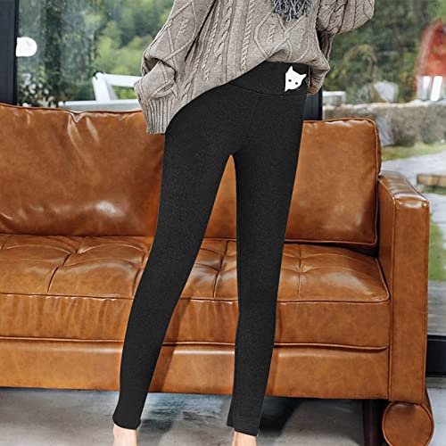 Ladies Cashmere Leggings Sherpa Fleece Lined Women Sknowflake Graphic Holiday Tights Yoga Capris Workout Fitness Running Pant #TOP3