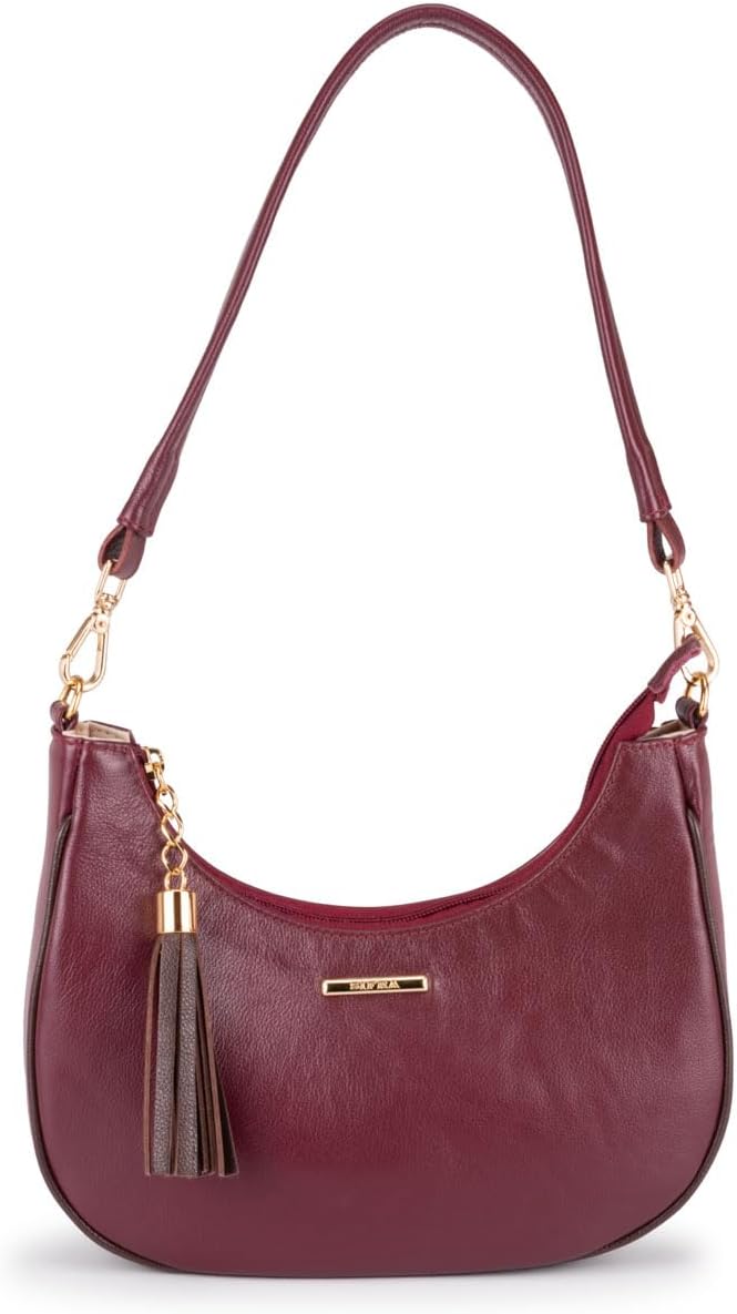 Bolsa Baguete de Ombro em Couro Feminina Lorena Sifra