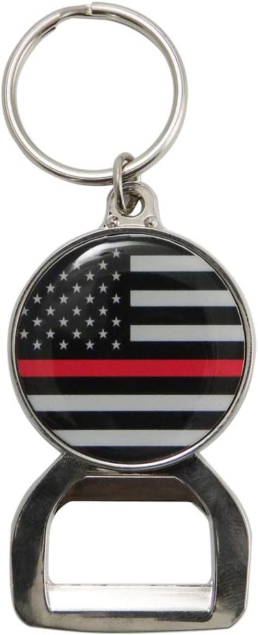 Indiana Metal Craft Thin Red Line Key Ring Bottle Opener