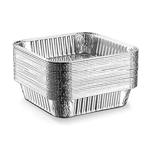 Waytiffer 25pack- 8 x 8 Aluminum foil Pans Disposable Heavy Duty Square baking Cake Pans, Cooking Tins Homemade Breads Oven Pans,Foil Pans, Baking cake Pans Roasting Pans