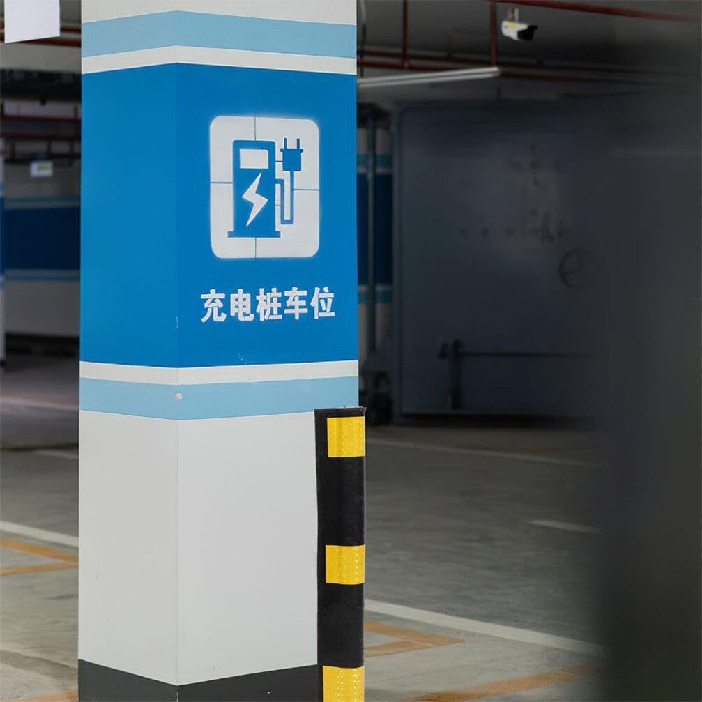 iplusmile 2pcs Reflective Rubber Corner Guards Easy to Install Wall Protectors for Parking Garages and Bumper Guards to Prevent Vehicle Damage