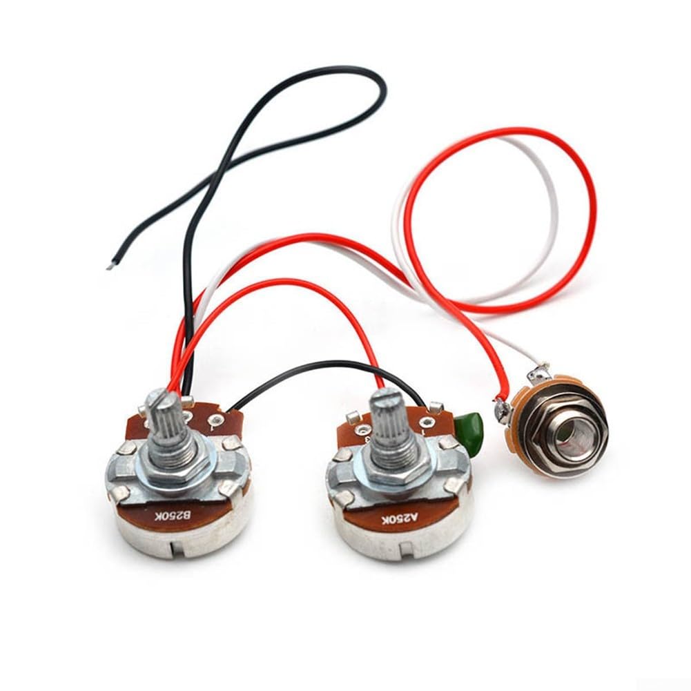 Kit de faisceau de câblage pour basse, pré-câblé, 250 K, pots 1V1T pour guitare basse PB, kit de mise à niveau électronique