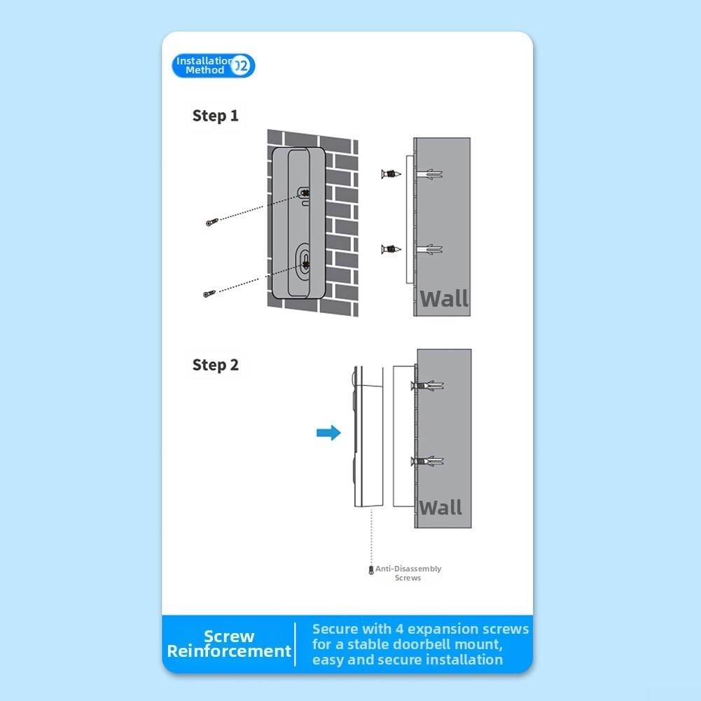 Campanello video WiFi intelligente con citofono visivo HD, rilevamento del movimento, archiviazione foto cloud, alloggiamento in PVC impermeabile e batteria al litio ricaricabile per la sicurezza