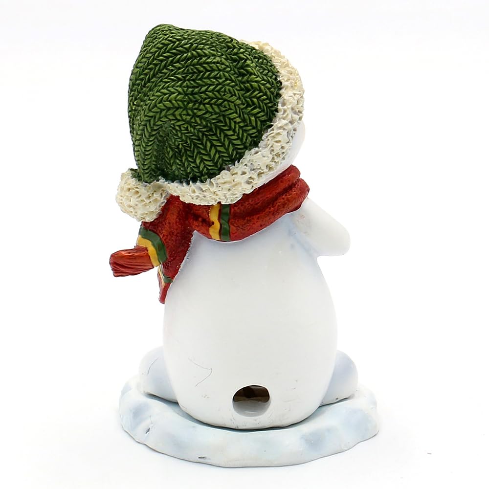 Keramik Schneemann - Deko, Räuchermännchen, Rauchfigur, Schneekinder - Schneemänner mit Räuchermann - Funktion als 3er Set mit Mütze und Schal in rot, grün und orange, L/B/H 8 x 7 x 12 cm